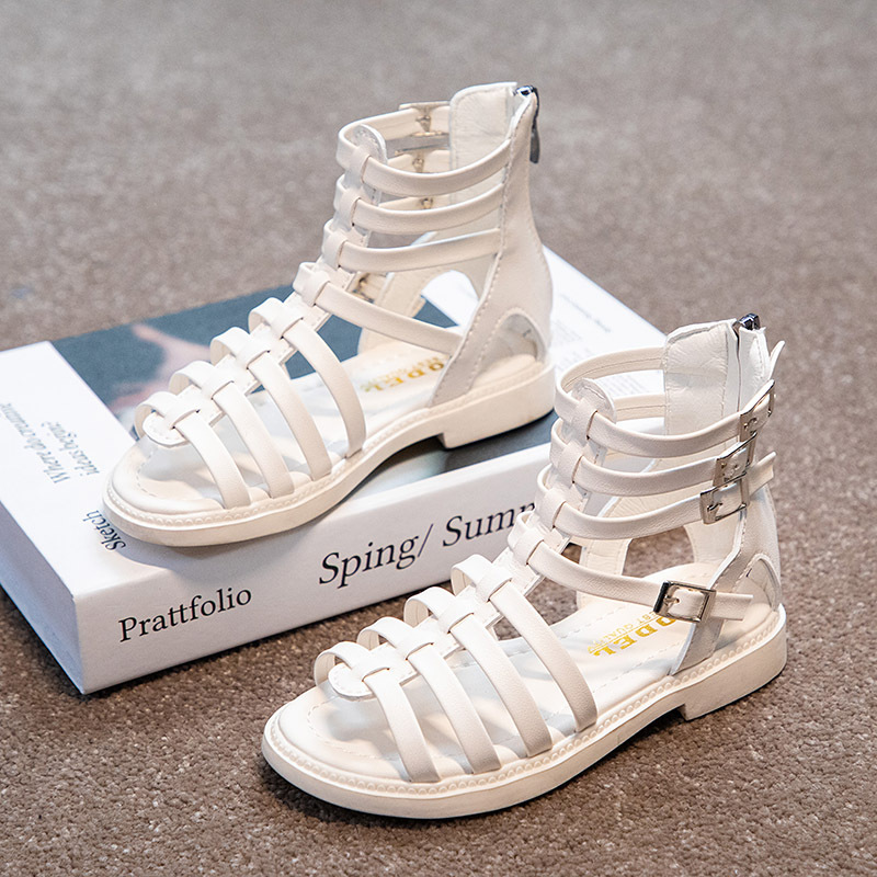 صندل روماني مع الجلد البقر للبنات من المنتجات الجديدة,بيع نصف الأسعار