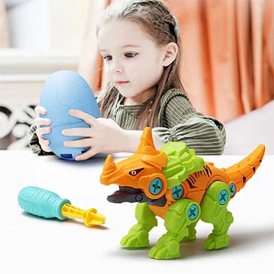 أحجية الصور المقطوعة بشكل ديناصور واللبنات بشكل ديناصور لألعاب تعليمية