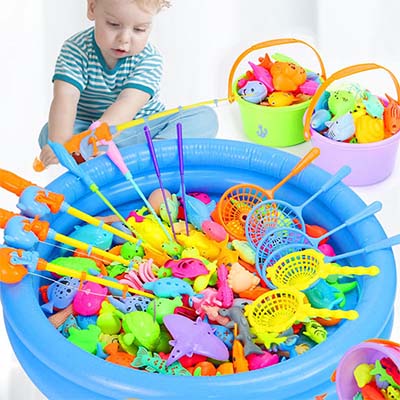 طقم اللعبة الصيد السمك للوالدين والطفل يلعبان في الماء للأطفال