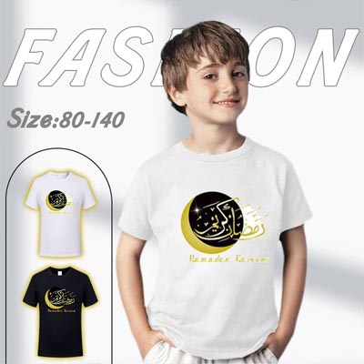 تي شيرت مزين بنقشة القمر للأطفال