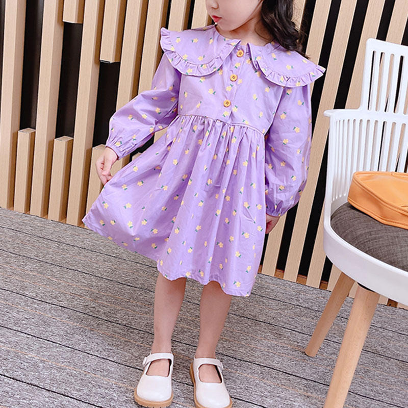 فستان مشجر مع طوق الدمية بالنمط الاميرة للطفلة