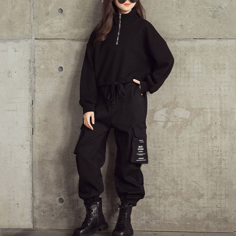 طقم سويت شيرت عصري بحساب + بنطال طويل للفتيات