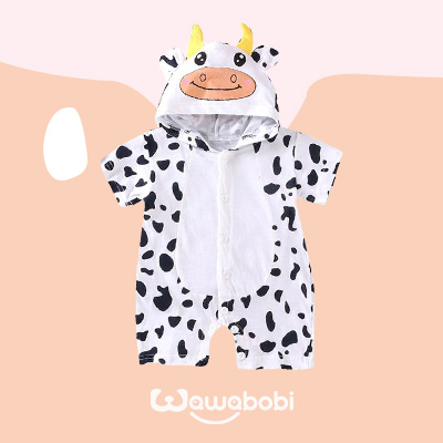 رومبر بأكمام قصيرة مزين بنقشة كرتونية للرضع