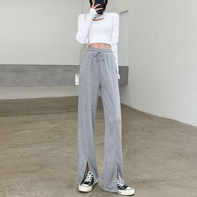 بنطال كاجوال بقصة واسعة من الأسفل بفتحة