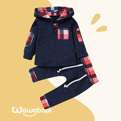 طقم هودي منقوش + بنطولن للأطفال