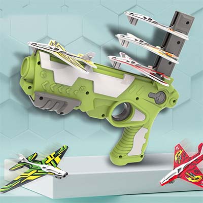 مسدس لعبة بشكل قاذفة الطائرات للأطفال