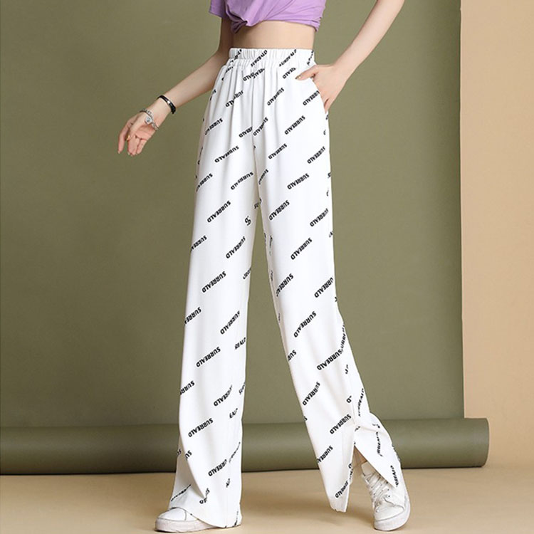 بنطال كاجوال بقصة فضفاضة وفتحة جانبي