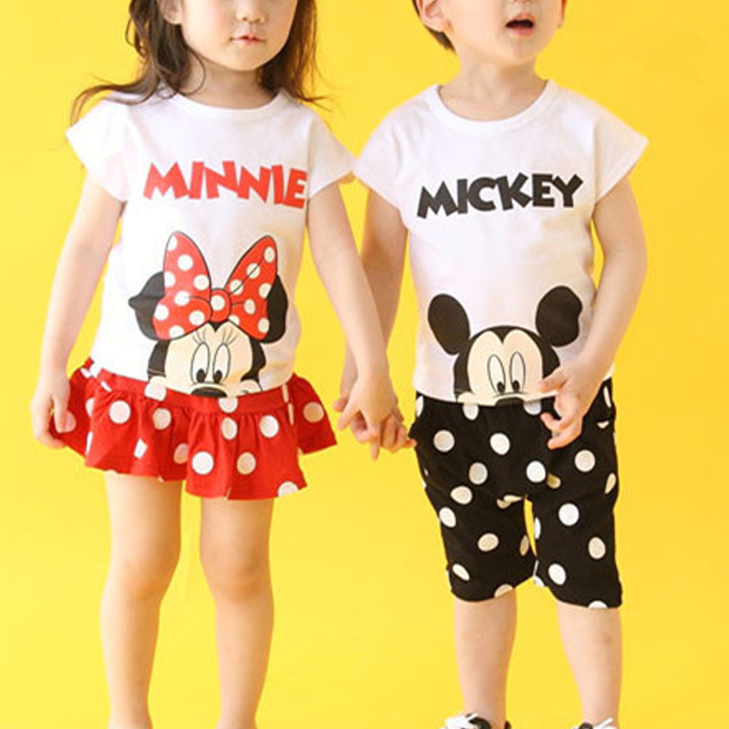 طقم ميكي ماوس بالنمط المنقط للأطفال