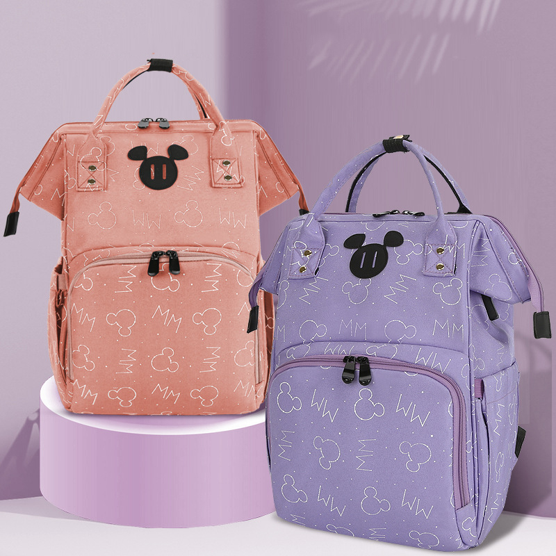 حقيبة الأم والطفل كبيرة السعة ومتعددة الوظائف بشحن يو اس بي