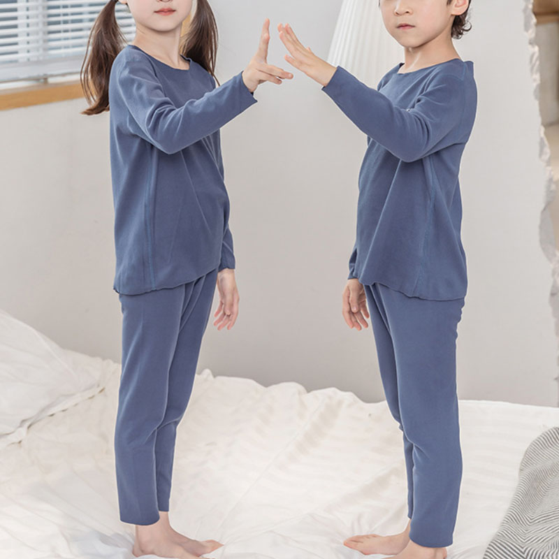 مجموعة الملابس الداخلية الحرارية السادة من قماش ديرونج للأطفال