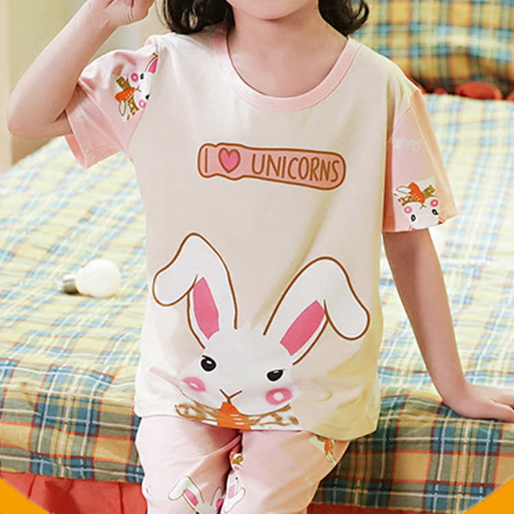 مجموعة الملابس البيت من قصيرة الكم وبنطلون للأطفال