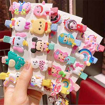 طقم الدبّوس الشعر الكرتوني للأطفال