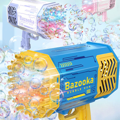 لعبة فقاعات مزودة بالإضاءة الملونة و69 ثقبا لإخراج الفقاعات