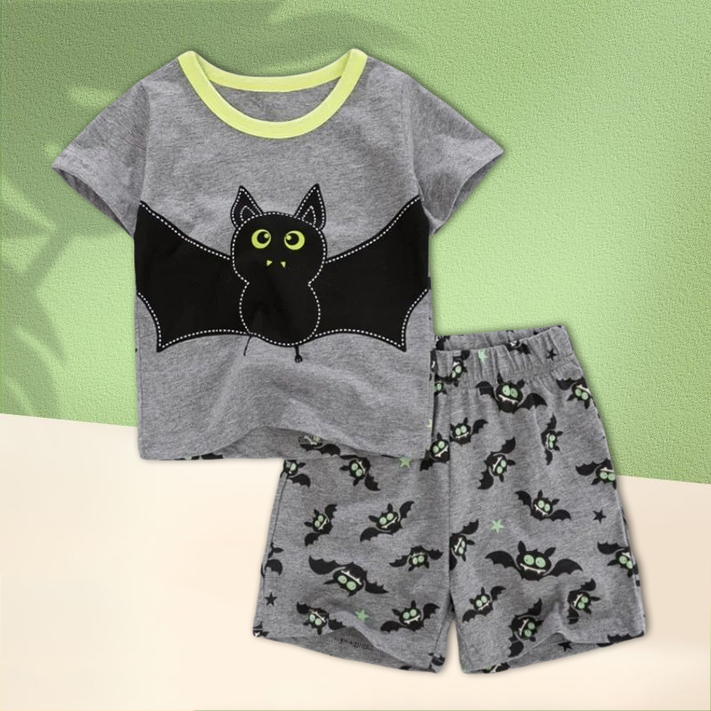 بدلة أطفال محبوكة بأكمام قصيرة