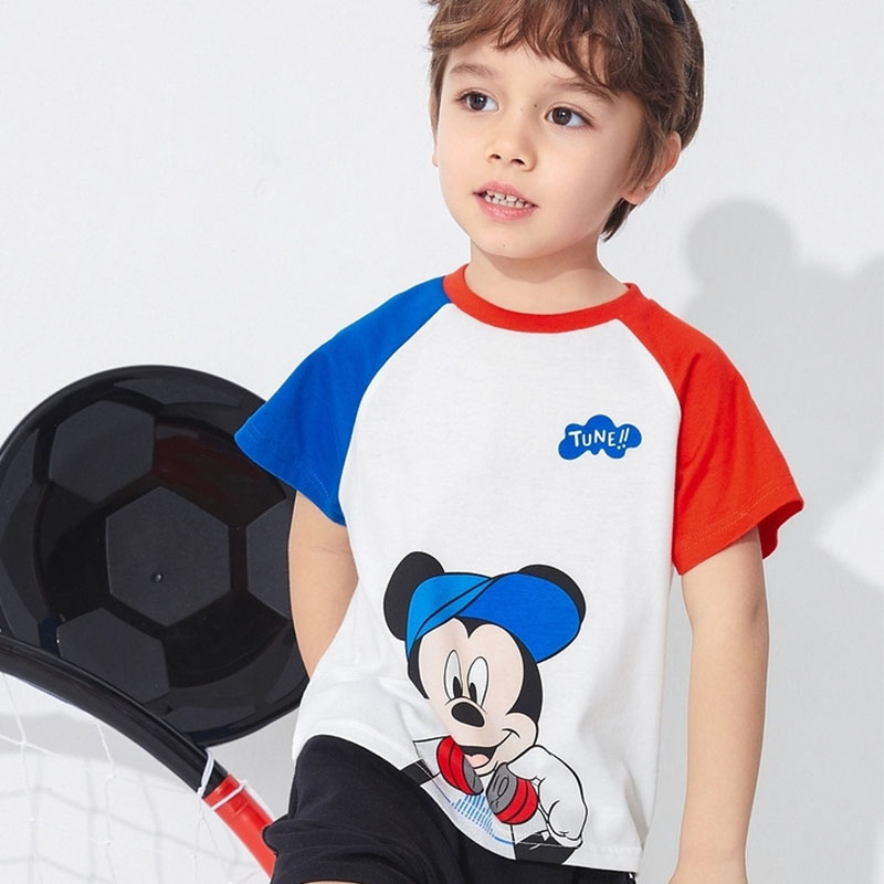 قصيرة الكم القطن الخالص ميكي ماوس للطفل