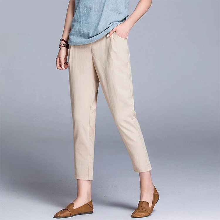 سروال الحريم من قطن وكتان للنساء