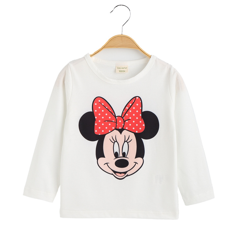 تيشيرت بياقة دائرية بطبعة ميكي للطفلة