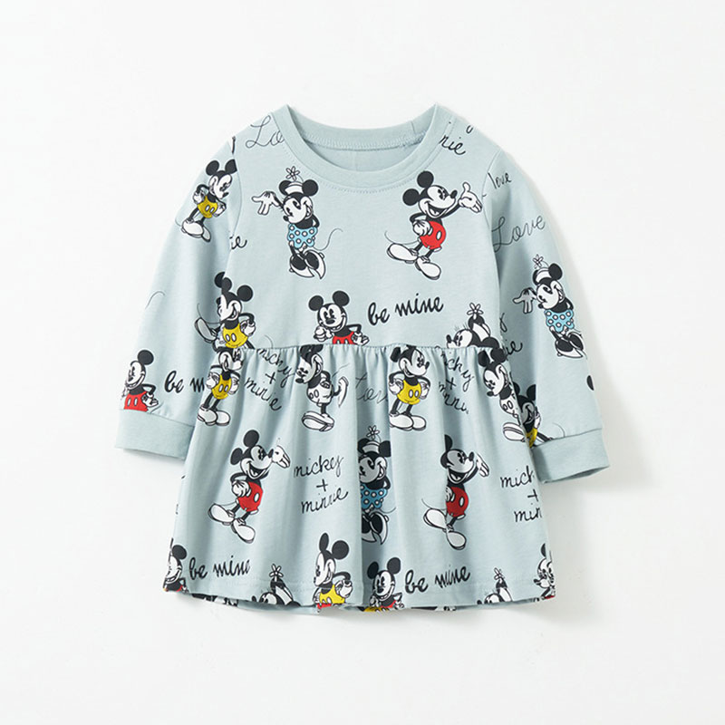 فستان قطني بطبعة ميكي للطفلة